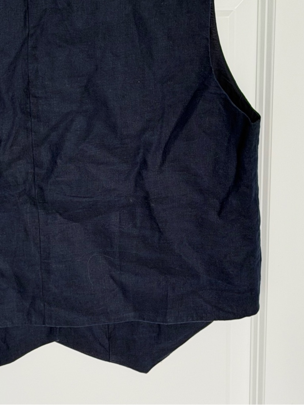 Quince Women's Deep Navy 100% European Linen Vest Size Medium 39848 - Picture 10 of 14